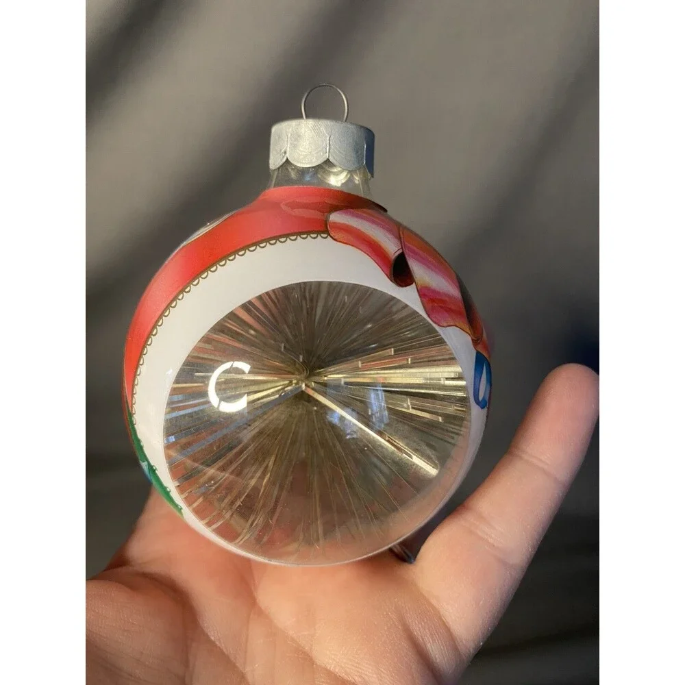 Vintage Tinsel Glass Ball Christmas Ornament HOLIDAY STARBURST Hallmark Keepsake